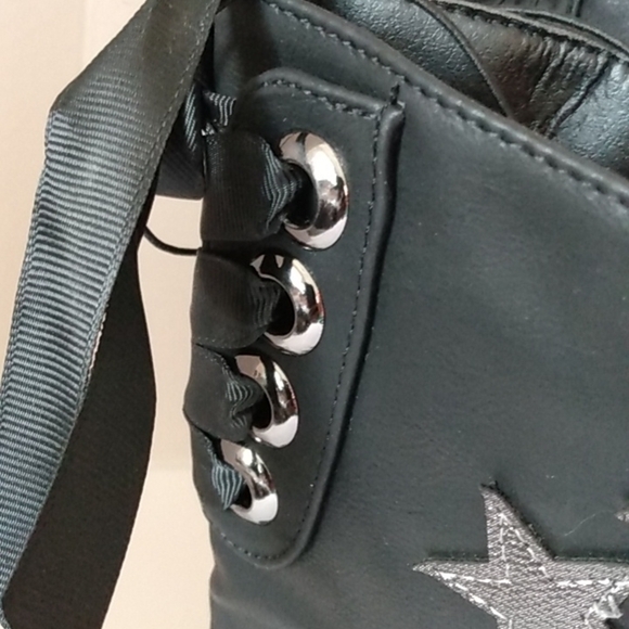 JESSICA CARLYLE GIRLS AMALI BLACK MOTO BOOTS SIZE 1 NWOT - Picture 3 of 16